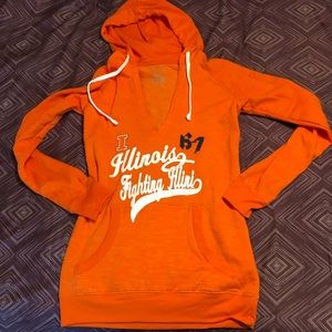 Juniors’ Blue 84 Illini V-neck Hoodie, EUC, Small